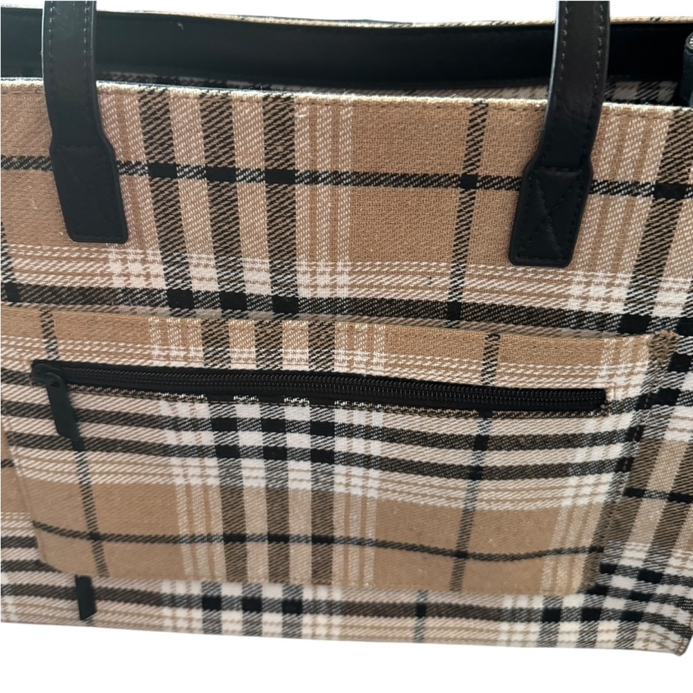 BEIS The Work Tote in Plaid Women's Organizational Laptop Bag - Picture 3 of 12